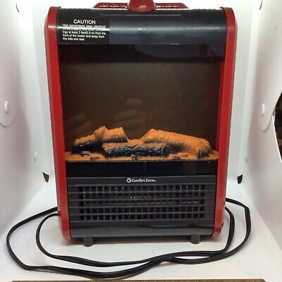 Comfort Zone 1200 Watt Mini Ceramic Electric Fireplace Heater 3D Flame CZFP1