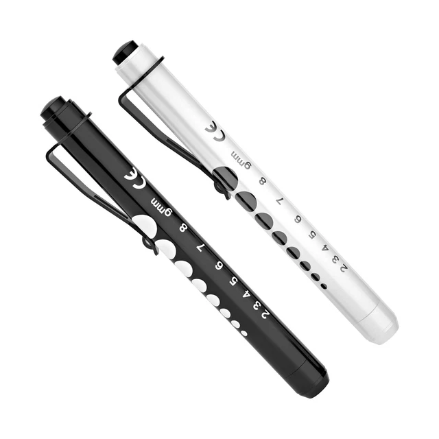 RISEMART Pen Lights for Nurses, 2 Pack Reusable Medical Pen Light with Pupil ...