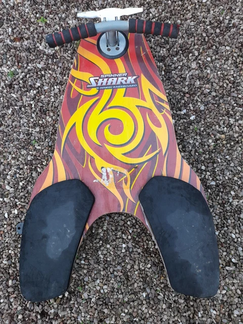 VINTAGE SPINNER SHARK 4 Wheel Drifting Kneeboard Ride On Scooter Skate  Board £25.00 - PicClick UK