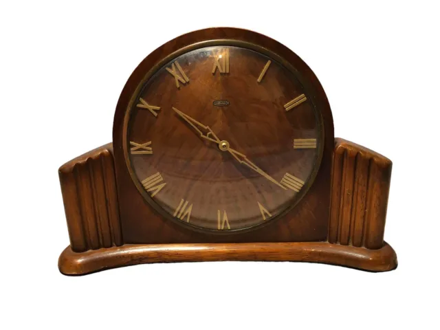 Metamec Wooden Wind Up Mantel Clock Mid-Century  Working with Key