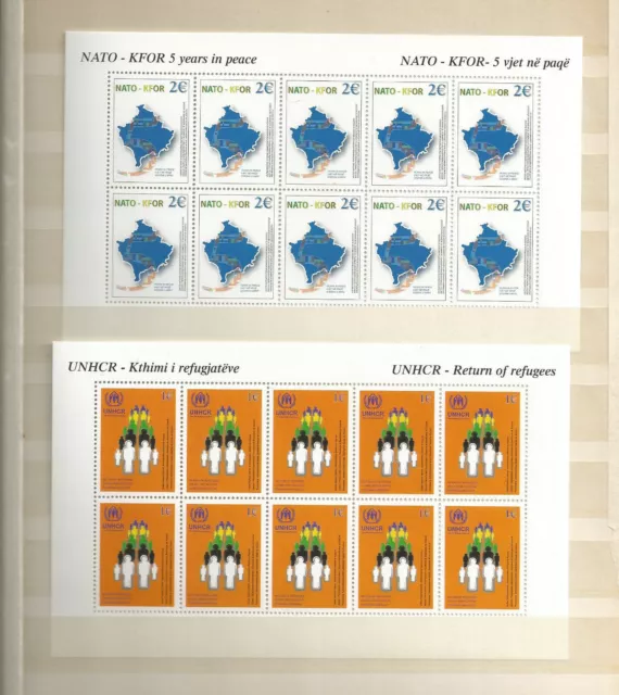 Kosovo KFOR NATO Kleinbögen 18 und 19 postfrisch
