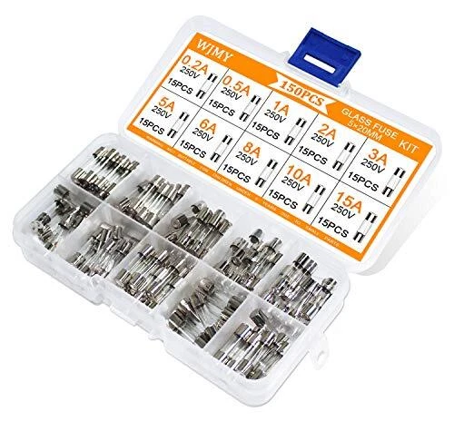 WJMY Fusible Verre Kit d'assortiment de Fusibles en Verre à Fusion Rapide 5x2...