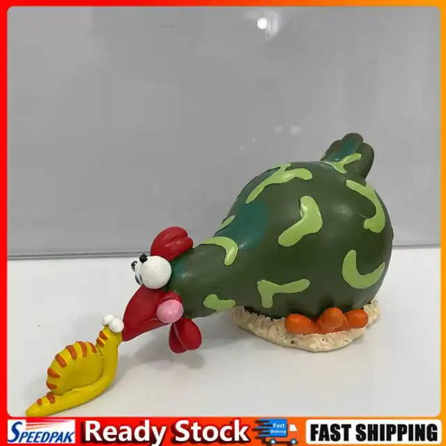 Resin Chicken Statue Funny Cute Chick Figurine Animal Art Sculptures (F) Hot