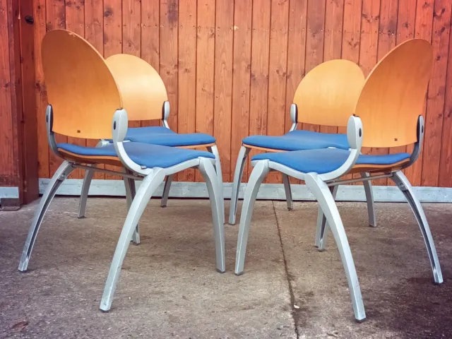 4x Dining Room Chairs Sedus Chair 90er Post Modern Stacking Vintage 80er