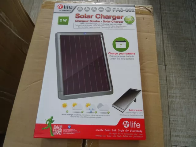 CHARGEUR SOLAIRE 2W - MAINTIEN DE CHARGE PA6-002 PANNEAU + cables + pinces Croco