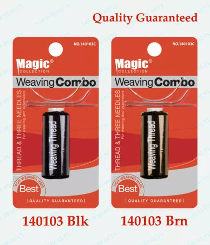 Magic Weaving Combo Faden & 3 Nadeln schwarz/braun beste Qualität !!!!