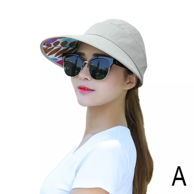 Womens Summer Wide Brim Sun Hat Ladies Anti-UV Beach Visor Caps Foldable Hats