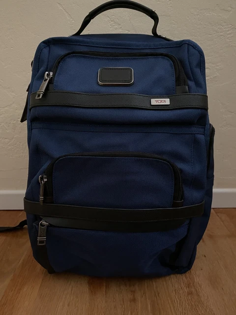 Tumi Alpha 3 Brief Pack Backpack Travel Luggage Rare Navy Blue Light Usage