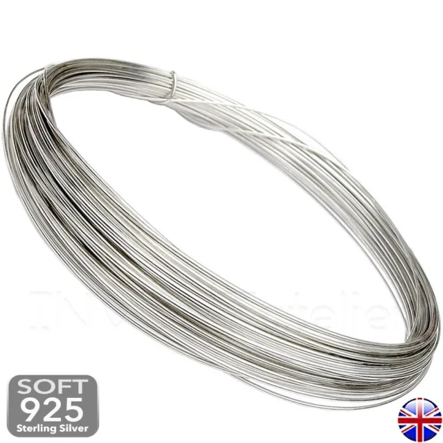 925 Sterling Silver SOFT ROUND WIRE 18 19 20 21 22 24, 26 Gauge Jewellery Making