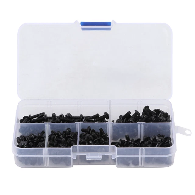 300pc M3 Testa Rotonda W/ Rondella Vite In Acciaio Al Carbonio Assortimento Di D