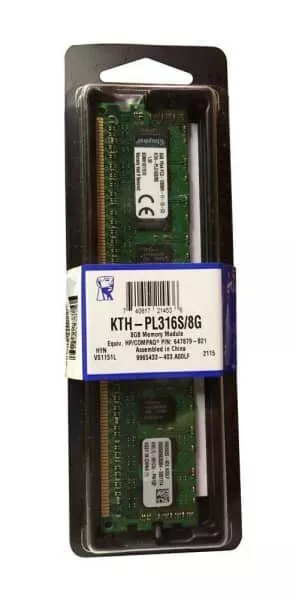 Kingston KTH-PL316/8G 8GB PC3-12800R DDR3-1600 Reg ECC Memory