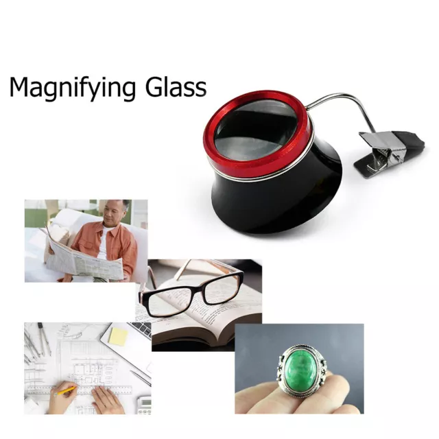 Watchmakers 10x Clip-On Eyeglass Watch Jewelry Repairing Magnifier Glass