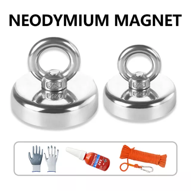 Magnet 34-700Kg Salvage Recovery Neodymium Strong Hook Fishing Treasure Hunting 3