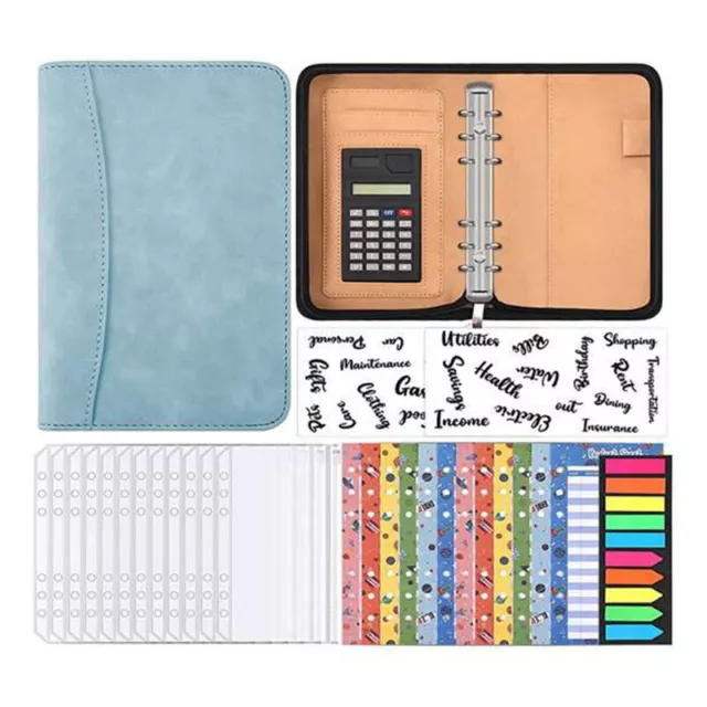 NEU A6 Ringbuchmappe Budget Planner Budget Binder mit Rechner Cash Umschläge