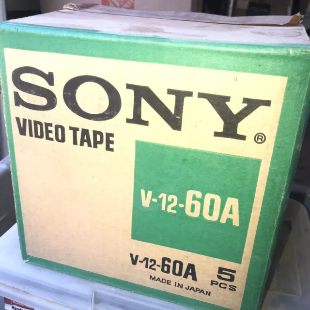 RARE NEW Sony V-12-60A Video Recording Tape Vintage Blank NOS 5 Tapes Total  NIB