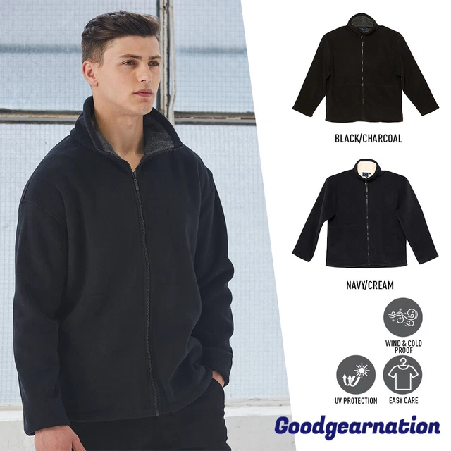 Mens SHEPHERD Jacket Contrast Thick Sherpa Anti-Pill Micro Fleece Zip Extra Warm