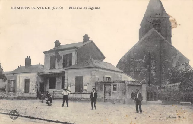 Cpa 91 Gometz Le Chatel / Mairie Et Eglise