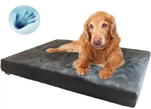 Dogbed4less Large Waterproof Orthopedic Memory foam Pet Bed for Dog Crate 48X30"