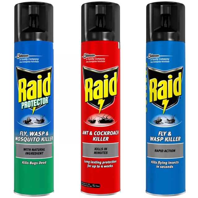 Raid Fly Wasp Ant Cockroach Mosquito Killer Rapid Action Spray 300ml