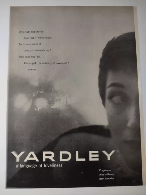 Yardley Byron Who Hath Not Proved Language of Loveliness Vintage 1950s Print Ad