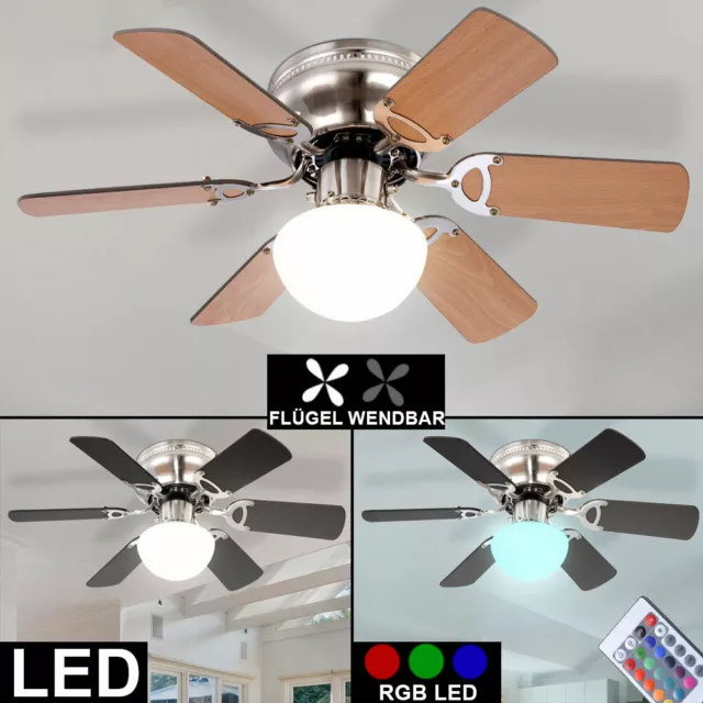 Ventilateur Ventilatorleuchte Plafonnier RGB LED Télécommande Dimmable