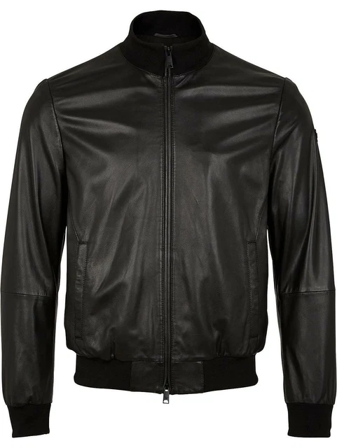 Black Leather Jacket Men Flight Bomber Pure Lambskin Slim Size XS S M L XL XXL