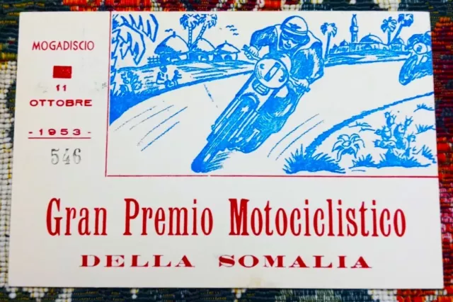 Rarissima Cartolina Gran Premio Motociclistico Della Somalia 1953