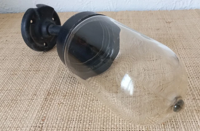 LAMPE INDUSTRIELLE LUMINAIRE VINTAGE ANCIENNE POTENCE & GLOBE à vis