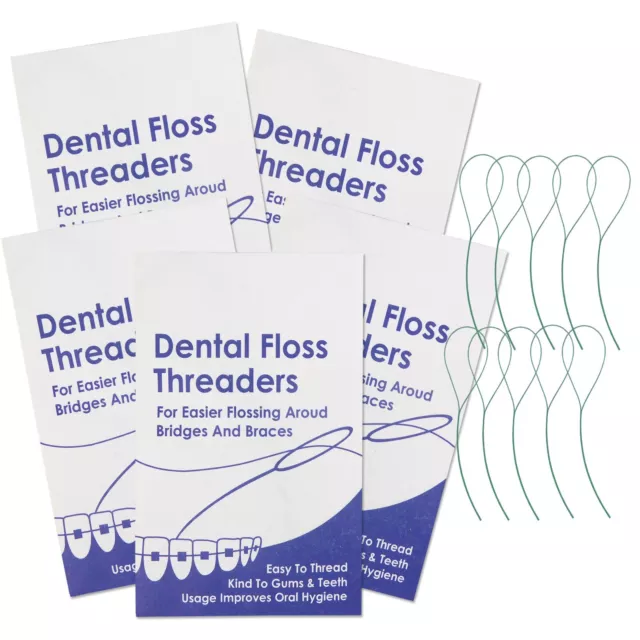 Floss Threaders x 50 ~ Dental Floss Holders Between Orthodontic Braces & Bridges