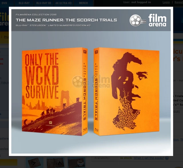 MAZE RUNNER THE Scorch Trials Lenticular FullSlip Steelbook