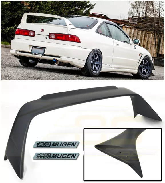 MUGEN Style Rear Lid Wing Spoiler Black Emblem Pair For 94-01 Acura Integra DC2