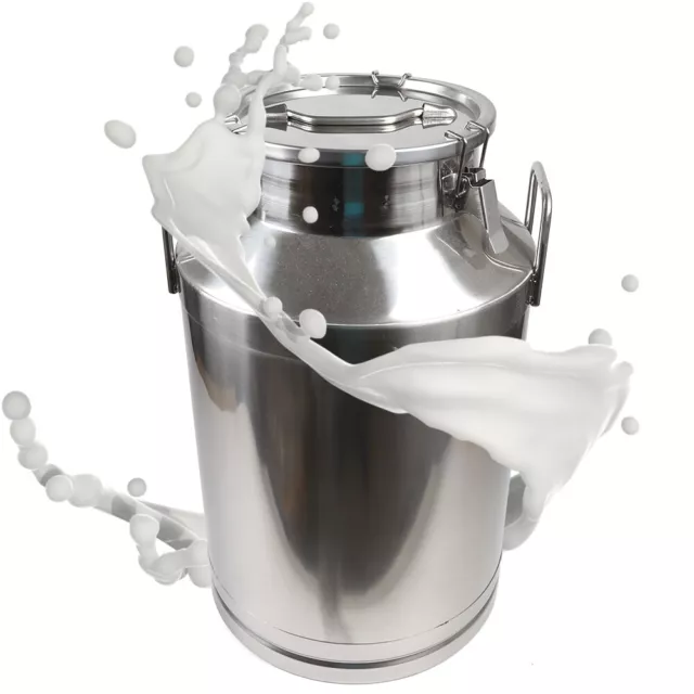 60L Stainless Steel Milk Can Pail Bucket Jug Oil Barrel Canister w/Silicone Seal