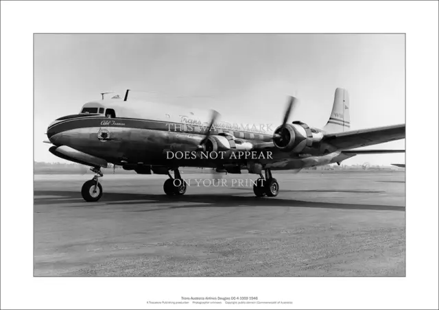 TAA Douglas DC-6 Art Print – Essendon 1954 – Leased from KLM – 2 sizes Poster