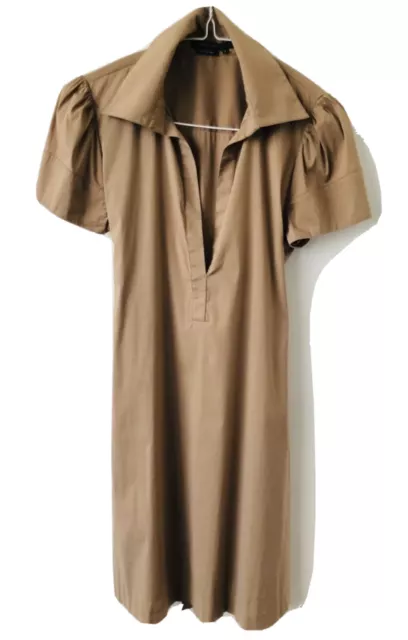 Bcbgmaxazria shirt dress women’s size S brown kaki spring summer casual career