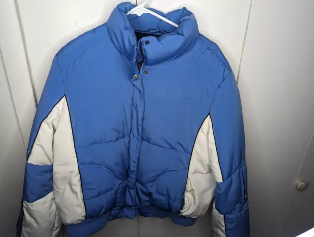 Zero Xposur Element Protector Mens Puffer Jacket Down Blue White  Size XL (READ)