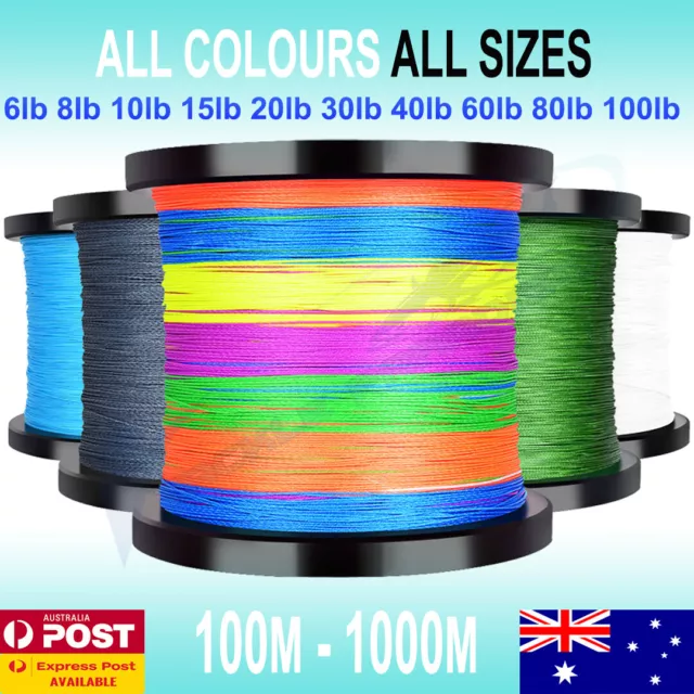 BRAID FISHING LINE 8 10 12 15 20lb 30lb 40lb 50lb 65 80lb 100lb 300m 500m  1000m $10.95 - PicClick AU