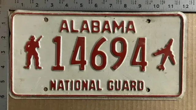 1982 Alabama national guard license plate 14694 soldier airplane 12169