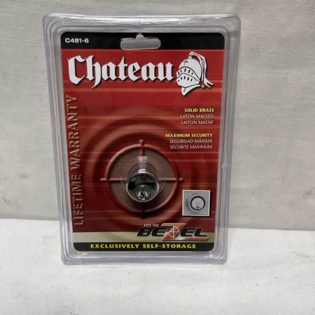 NEW Chateau Self Storage Max Security CYLINDER LOCK C481-6 Bezel Lock w/ 3 Keys