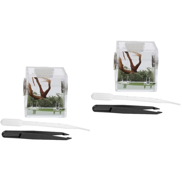 2x Snail Spider Habitat Cage Breeding Box Tarantula Enclosure Pet Hiding House