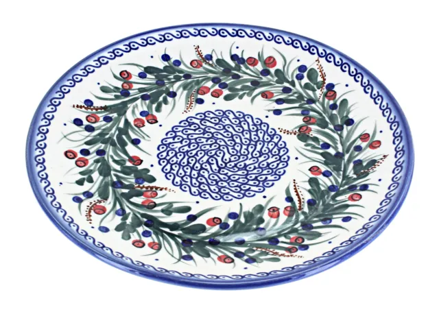 Blue Rose Polish Pottery Berry Dinner Plate