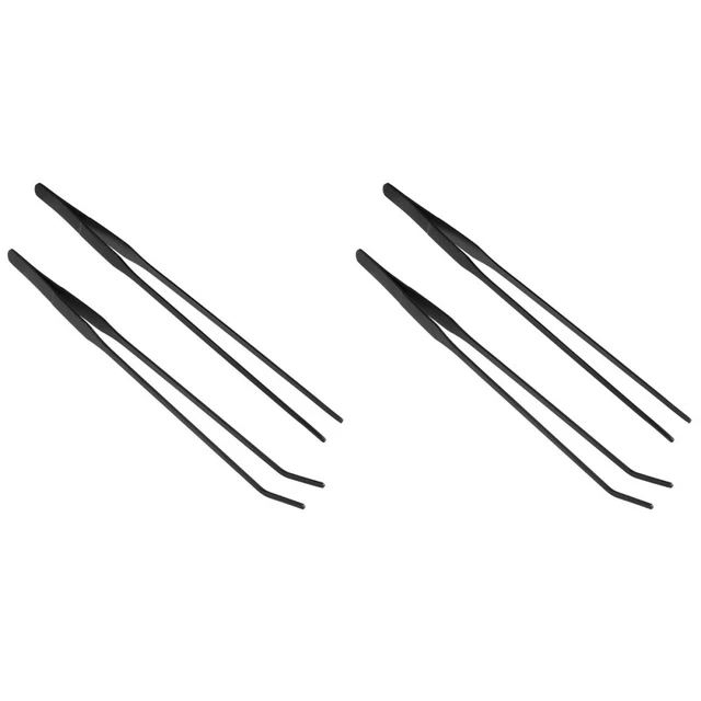 4 Pcs Water Plants Tweezers Feeding Tongs Aquarium Metal Cleaning Tools
