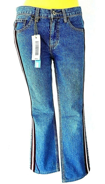 GUESS USA JEANS Donna Blu Gamba a nastro - 28x27 - L28 L27 - UK10