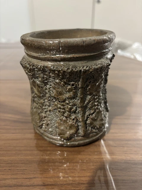 Vase soliflore vintage en terre cuite émail flammé Vase soliflore vintage en terre cuite émail flammé