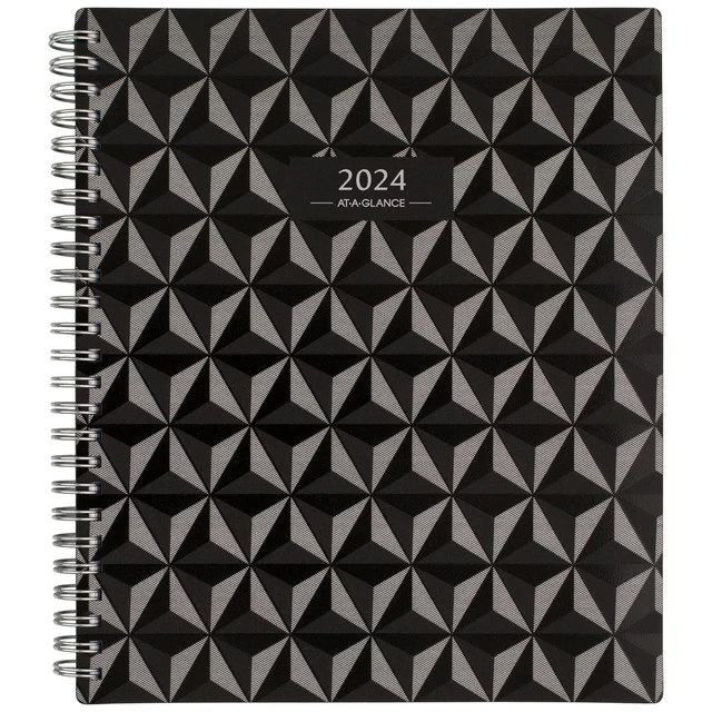 ATAGLANCE ELEVATION 2024 Block Format Weekly Monthly Planner Black