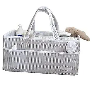 Baby Diaper Caddy Organizer - Baby Shower Basket Large (Pack of 1) Gray/Gray