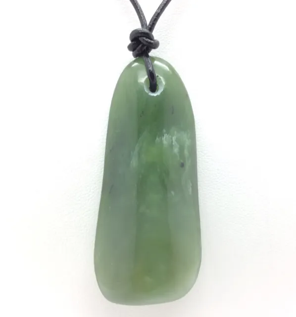 Siberian Jade Pendant Green Polished Nephrite Jade Stone Necklace #10