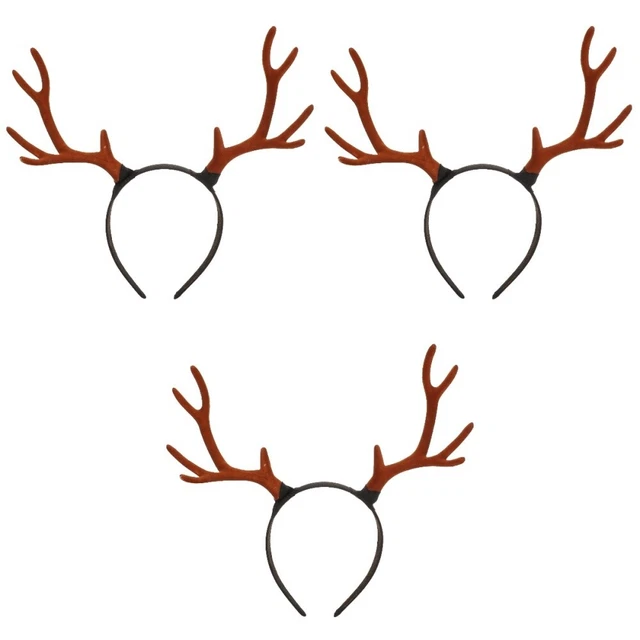 3 piezas diadema de reno vacaciones Navidad reno cuerno diadema