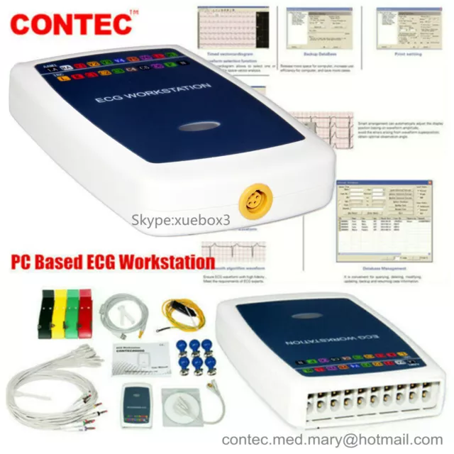 CONTEC8000G 12 lead ECG EKG workstation Analysis Machine System USB PC software