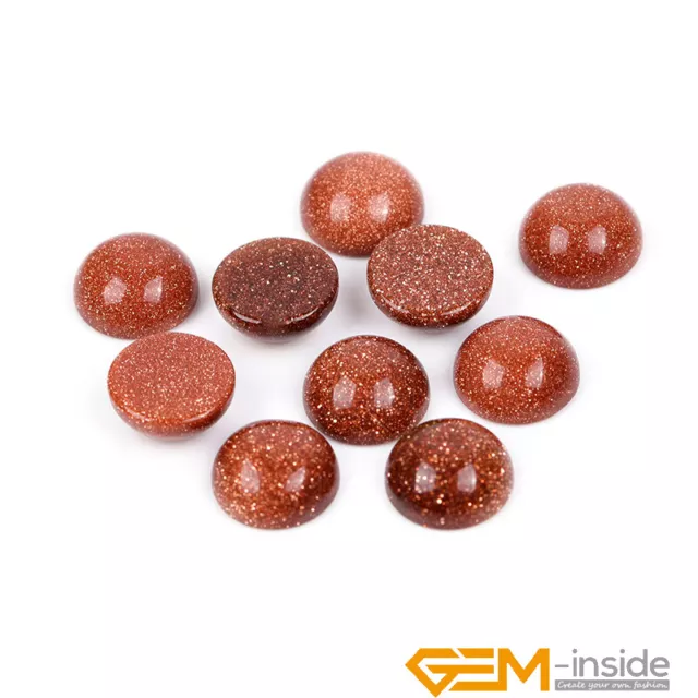 Gold Sandstone Gemstone CAB Cabochon Loose Beads For DIY Jewelry Making 5Pcs YB