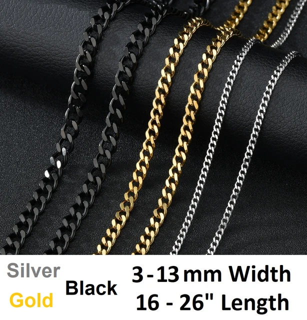 Men's 11.0mm Curb Chain Necklace In Solid Stainless Steel - 20 - Foto 10